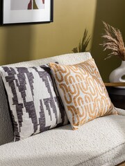 HÖEM Black Ibizia Abstract Polyester Filled 100% Cotton Cushion - Image 2 of 7