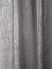 Charcoal Grey 100% Cotton Crinkle Pencil Pleat Curtains - Image 5 of 5