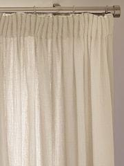 Natural 100% Cotton Crinkle Pencil Pleat Curtains - Image 2 of 4
