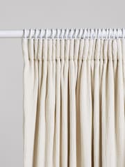Natural 100% Cotton Crinkle Pencil Pleat Curtains - Image 3 of 4