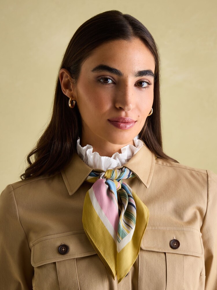 Joules Elsie Multi Printed Lightweight Square Scarf - Image 1 of 3