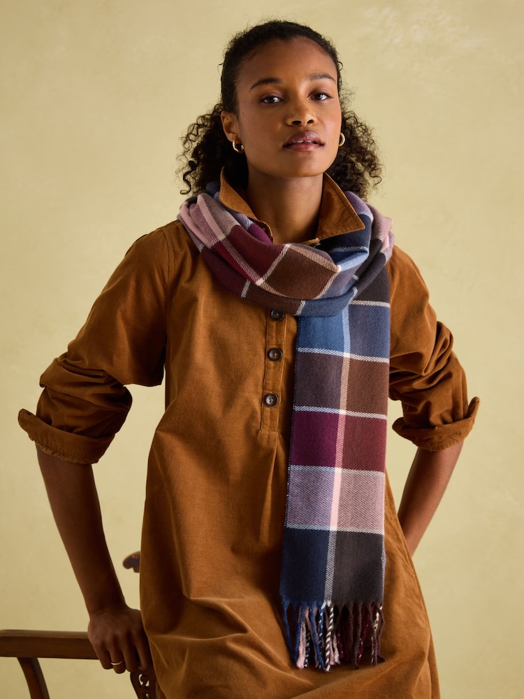 Joules Langtree Berry & Navy Scarf - Image 2 of 5