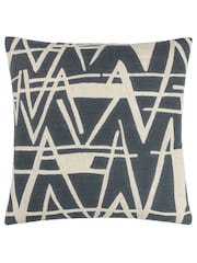 HÖEM Blue Vannes Embroidered Polyester Filled 100% Cotton Cushion - Image 3 of 7