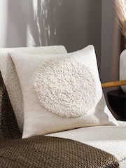 HÖEM Cream Almo Woven Feather Filled 100% Cotton Cushion - Image 1 of 6