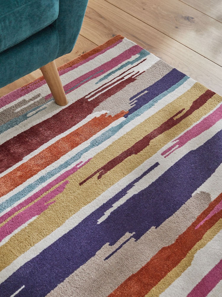 Multi Painted Abstract Rug - Image 2 of 5