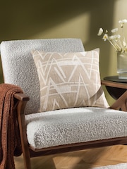 HÖEM Natural Vannes Embroidered Feather Filled 100% Cotton Cushion - Image 2 of 7