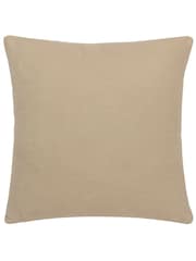 HÖEM Natural Vannes Embroidered Feather Filled 100% Cotton Cushion - Image 4 of 7