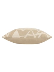 HÖEM Natural Vannes Embroidered Feather Filled 100% Cotton Cushion - Image 5 of 7