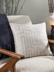 HÖEM White 45 x 45cm Lauder Jacquard Polyester Filled Cushion - Image 1 of 6