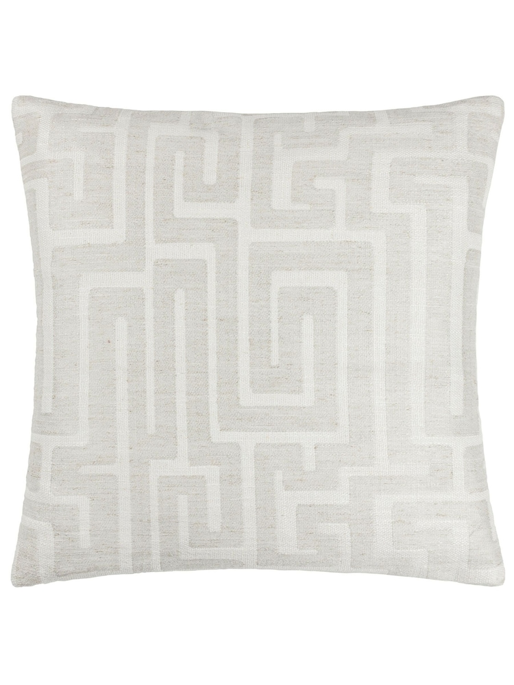 HÖEM White 45 x 45cm Lauder Jacquard Polyester Filled Cushion - Image 2 of 6