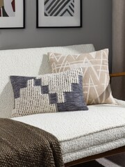 HÖEM Blue Himal Woven Knot Polyester Filled 100% Cotton Cushion - Image 2 of 7