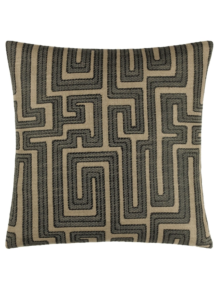 HÖEM Black 45 x 45cm Lauder Jacquard Polyester Filled Cushion - Image 2 of 5