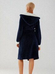 Chelsea Peers Blue Navy Fluffy Dressing Gown - Image 2 of 5