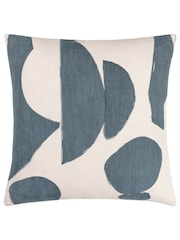 HÖEM Blue Meta Square Abstract Feather Filled 100% Cotton Cushion - Image 3 of 6