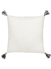 HÖEM Grey Cambre Boucle Tasselled Polyester Filled 100% Cotton Cushion - Image 3 of 6