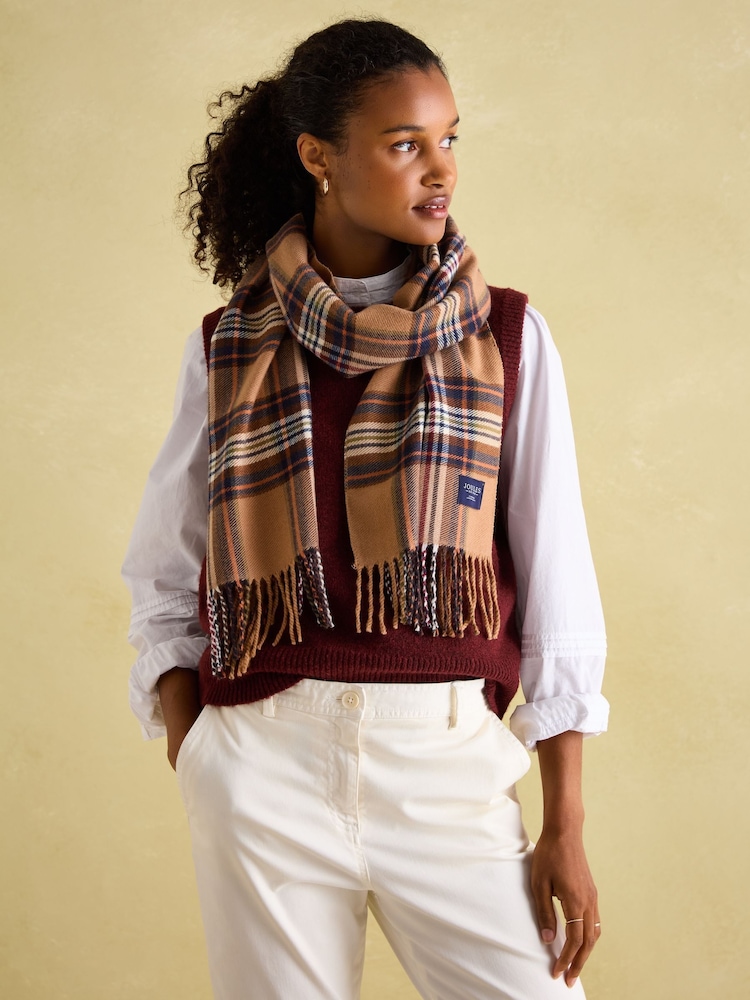 Joules Langtree Rust Brown Scarf - Image 2 of 5