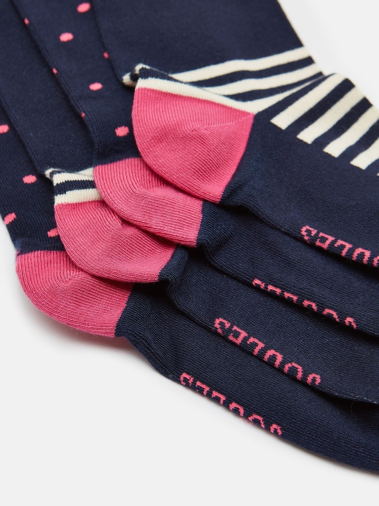 Joules Women's Everyday Navy 2 Pack Socks (size 4-8) - Image 3 of 3