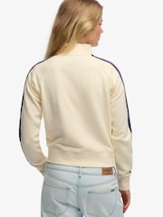 SUPERDRY White Essential Logo Zip Track Top - Image 3 of 6