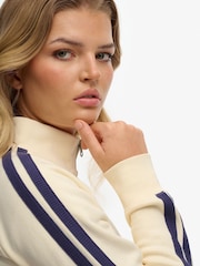 SUPERDRY White Essential Logo Zip Track Top - Image 4 of 6