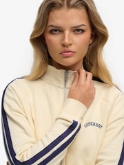 SUPERDRY White Essential Logo Zip Track Top - Image 5 of 6