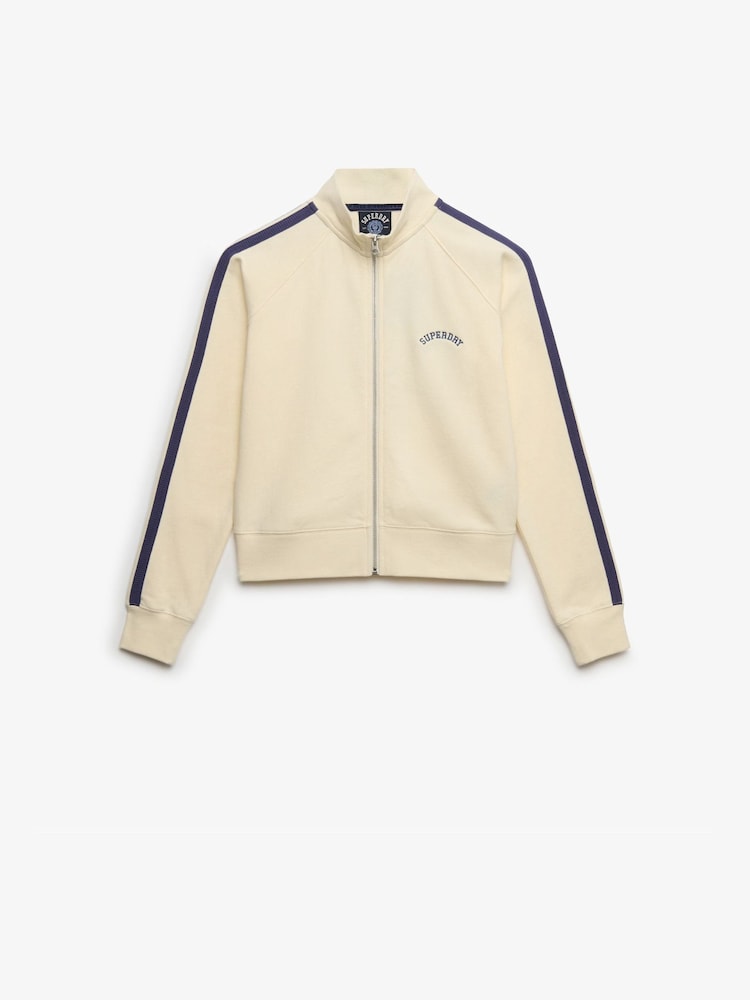 SUPERDRY White Essential Logo Zip Track Top - Image 6 of 6 SUPERDRY White Essential Logo Zip Track Top - Image 6 of 6