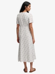 SUPERDRY Cream Printed Button Short Sleeve Midi Tea Dress - Image 2 of 7