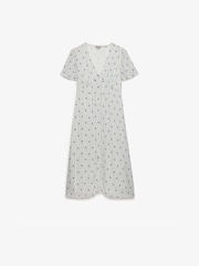 SUPERDRY Cream Printed Button Short Sleeve Midi Tea Dress - Image 6 of 7