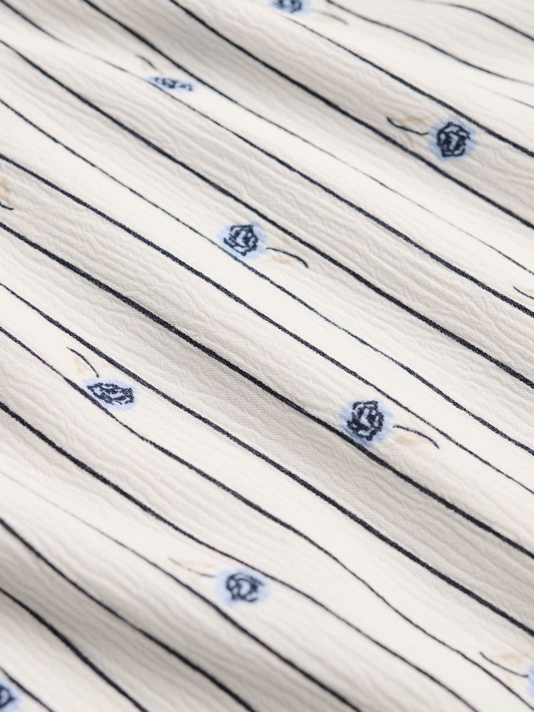 SUPERDRY Cream Printed Button Short Sleeve Midi Tea Dress - Image 7 of 7