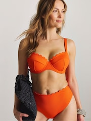 Simply Be Orange Scallop Bikini Briefs - Image 1 of 4