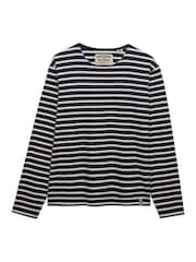 SUPERDRY Blue The Merchant Store - Stripe Long Sleeve Top - Image 7 of 8