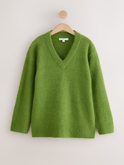 Vert - Long Sleeve V-Neck Knit Jumper With Wool - Image 5 de 7