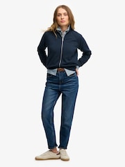 SUPERDRY Blue Essential Logo Zip Track Top - Image 1 of 7