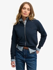 SUPERDRY Blue Essential Logo Zip Track Top - Image 2 of 7