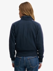 SUPERDRY Blue Essential Logo Zip Track Top - Image 3 of 7