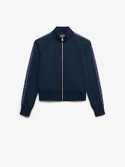 SUPERDRY Blue Essential Logo Zip Track Top - Image 6 of 7