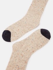 Joules Women's Rambler Oatmeal Cable Knit Boot Socks (size 4-8) - Image 3 of 4