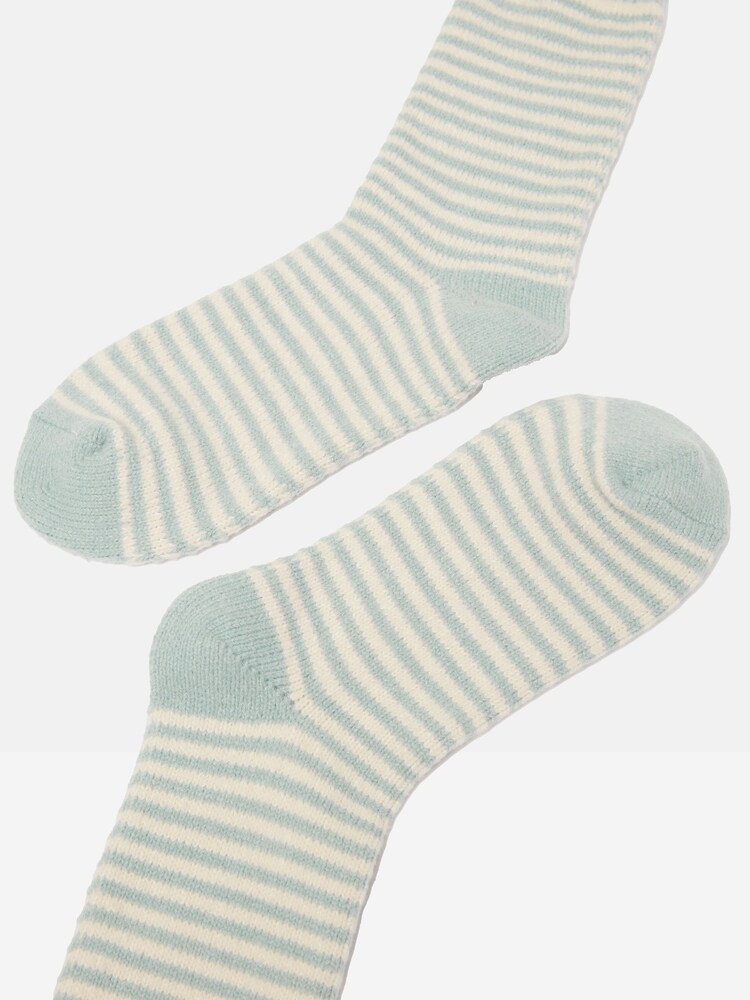 Joules Women's Toasty Mint Green Cosy Striped Socks (size 4-8) - Image 2 of 3 Joules Women's Toasty Mint Green Cosy Striped Socks (size 4-8) - Image 2 of 3