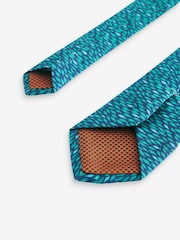 Navy Blue/Teal Blue Fish Pattern Tie - Image 3 of 3