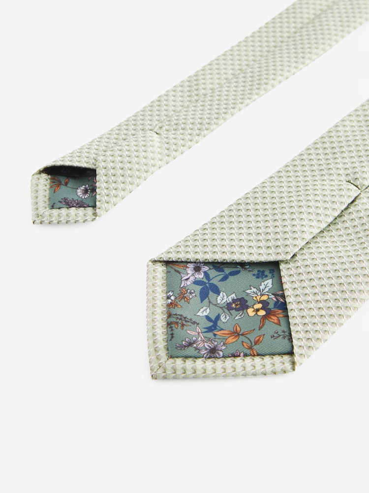 Sage Green Textured Tie - Image 3 of 3