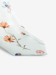 Light Blue Pressed Flower Pattern Tie - Image 2 of 3