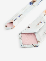 Light Blue Pressed Flower Pattern Tie - Image 3 of 3