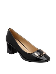 Lotus Black Block Heel Court Shoes - Image 1 of 4