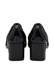 Lotus Black Block Heel Court Shoes - Image 3 of 4