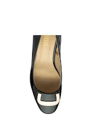 Lotus Black Block Heel Court Shoes - Image 4 of 4