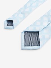 Light Blue Slim Diamond Jacquard Tie - Image 3 of 3