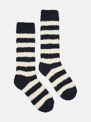 Joules Women's Fluffy Navy Socks (size 4-8) - Image 1 of 1