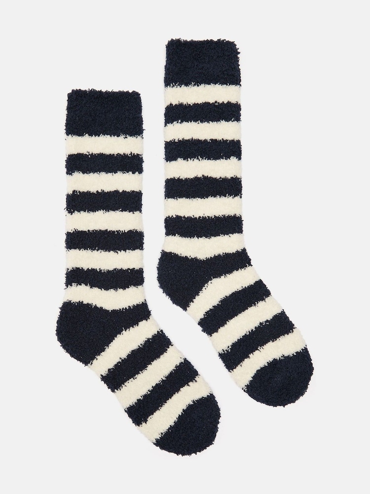 Joules Women's Fluffy Navy Socks (size 4-8) - Image 1 of 1