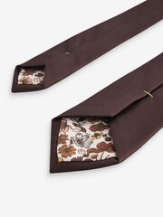 Chocolate Brown Slim Twill Tie - Image 3 of 4