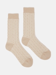 Joules Women's Toasty Oatmeal Cosy Geometric Socks (size 4-8) - Image 1 of 3