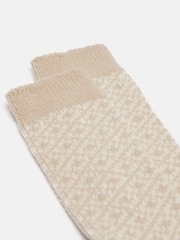 Joules Women's Toasty Oatmeal Cosy Geometric Socks (size 4-8) - Image 3 of 3